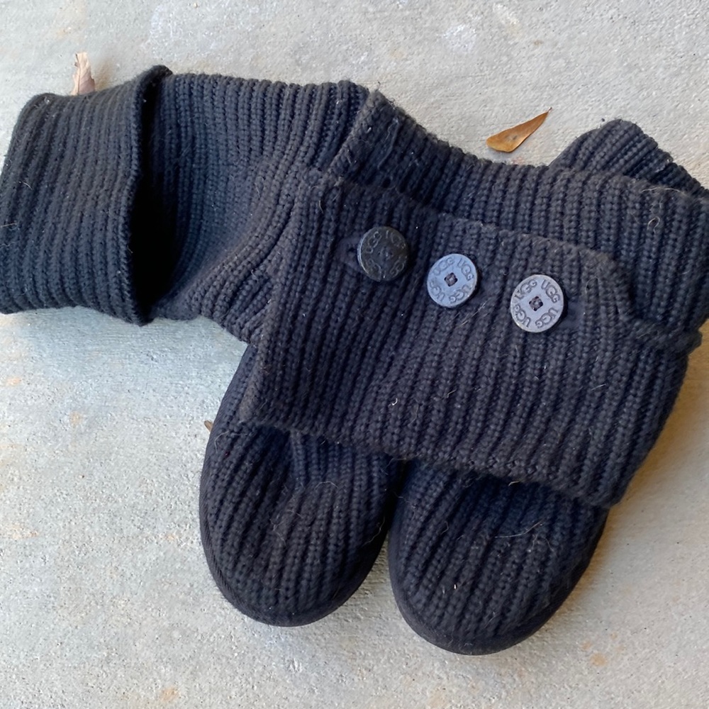 Tall black sweater ugg boots - size 10